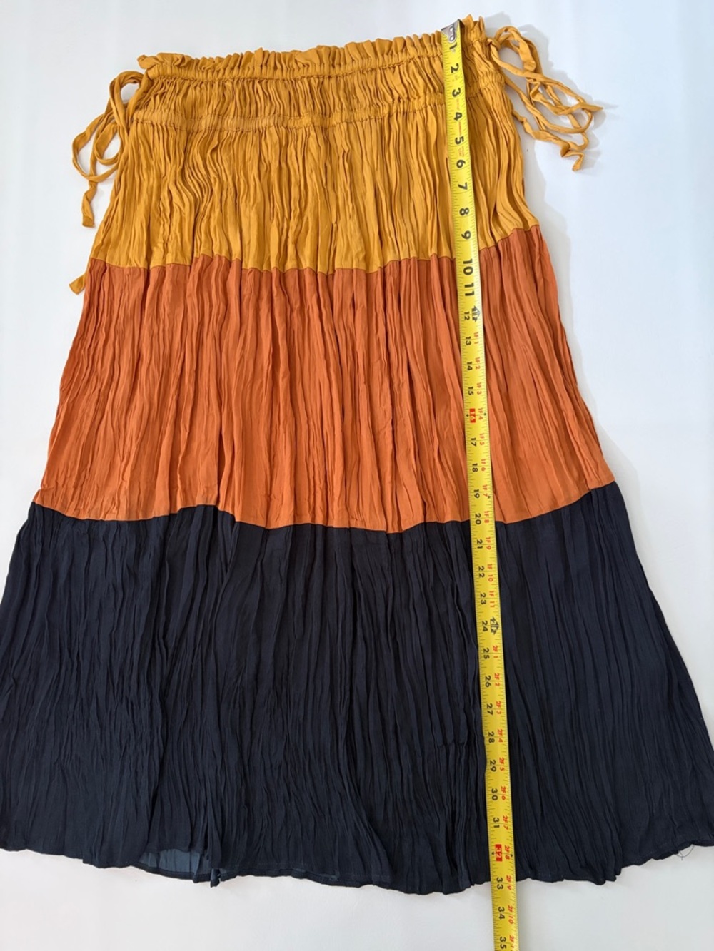 Current Air Anthropologie Midi Skirt Colorblock Pleated Crinkle size Medium - Picture 8 of 14